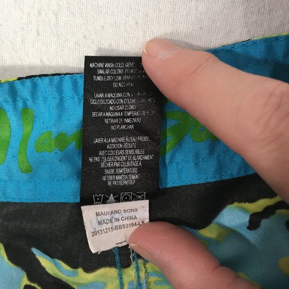 Maui & Sons Youth Small‎ Blue Green Black Camo Board Shorts, Swimming Trunks, S - Picture 9 of 9